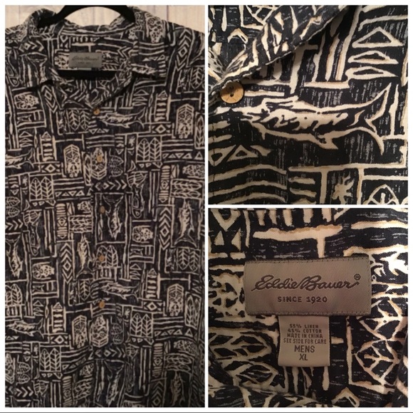 Eddie Bauer Other - EDDIE BAUER Marlin Print Shirt Size XL